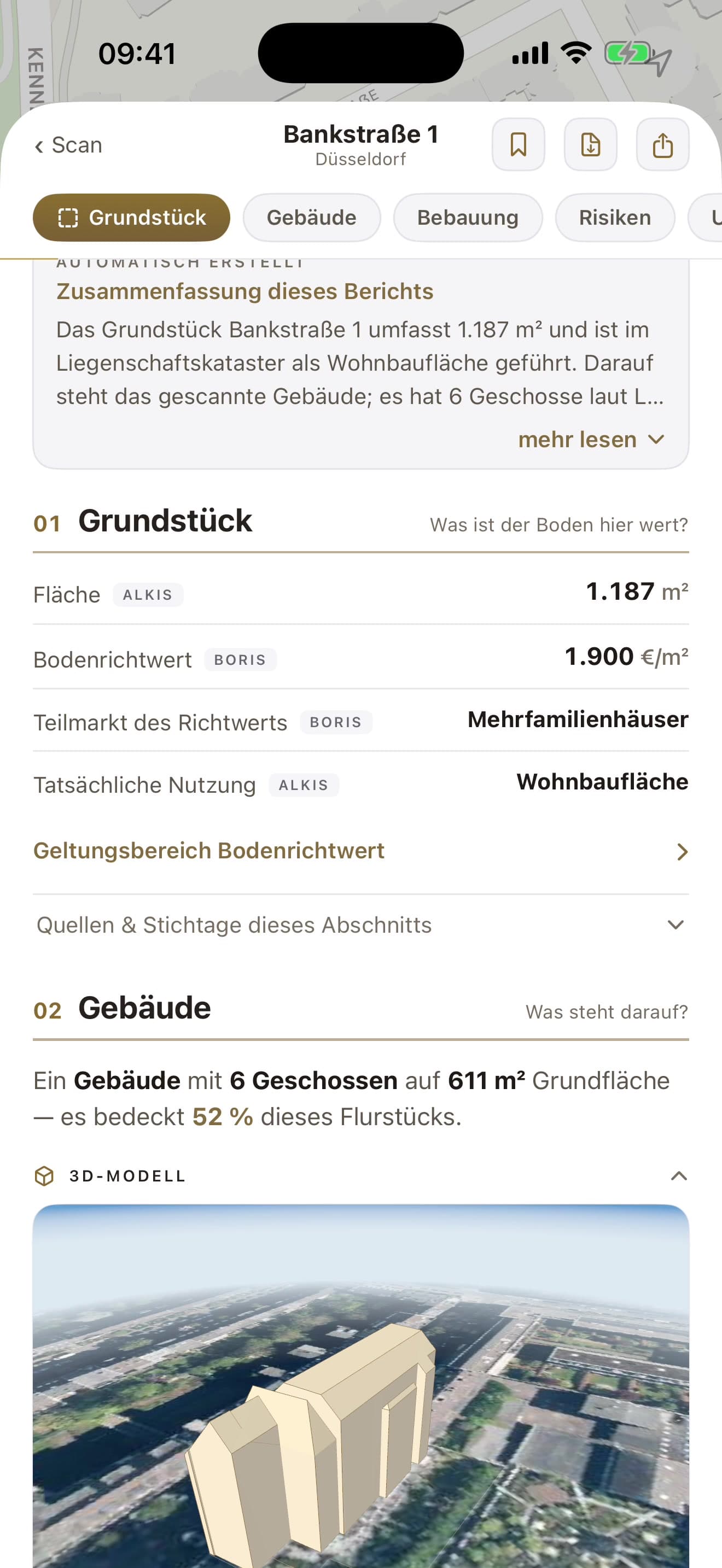 Bericht, Abschnitt 01 Grundstück